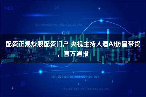 配资正规炒股配资门户 央视主持人遭AI仿冒带货，官方通报